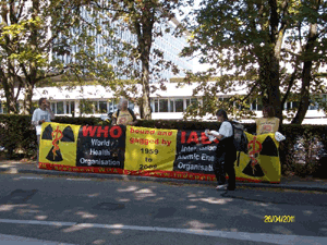 The Vigil in front of WHO was maintained by an Austrian and Norwegian association on 26th April  2011