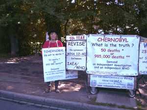 Éliane Varagnat delante de la OMS del 9 al 13 mayo 2011